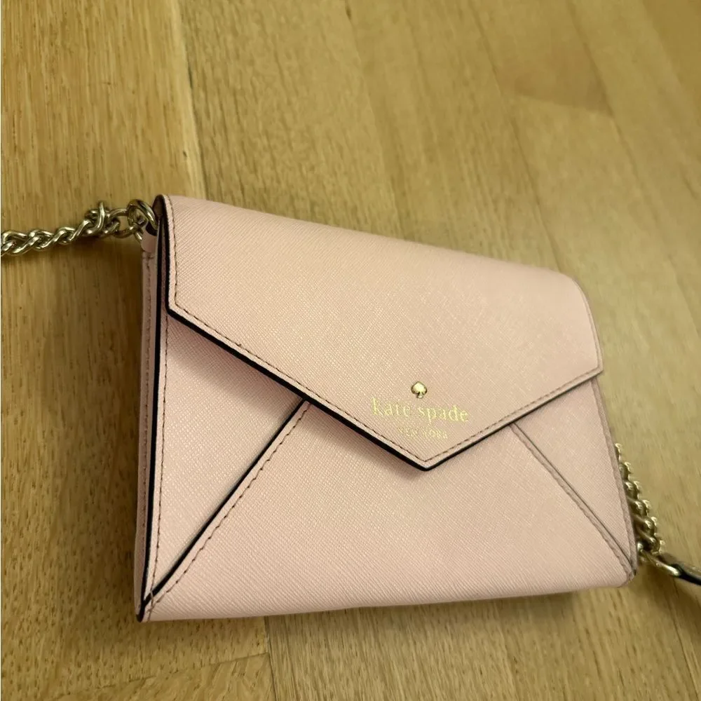 Kate Spade Pink Clutch with Gold Chain